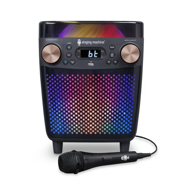 New Karaoke Singing Machine Portable Bluetooth Speaker Microphone Light Show Par - Picture 11 of 16